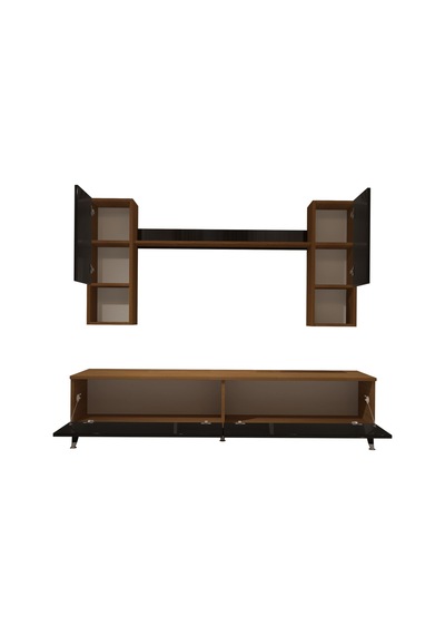 Decoraktiv Eko 5da Mdf Std Silver Tv Ünitesi Tv Sehpası Ceviz - Siyah