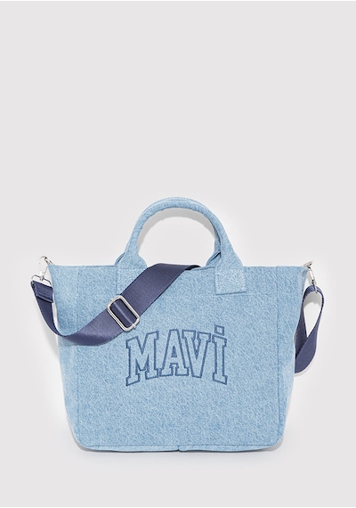 Mavi - Mavi Logo Denim Tote Çanta 1913377-82770 Açık Mavi