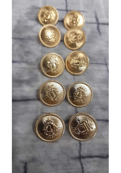 Gold Metal Düğme 24 Boy 14 Mm ,10 Adet