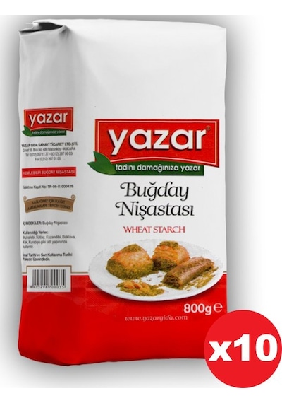 Yazar Buğday Nişastası 10 x 800 G