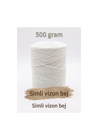 Sim Pamuklu El Örgü İpi Runner İpi- Simli Amigurumi Koton İp Punch İpi Motif İpi
