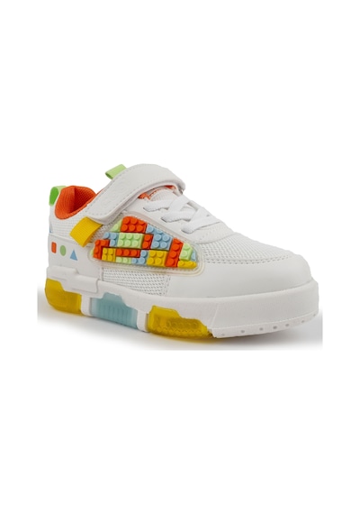 Cool Legos Işıklı Ortopedik Taban Unisex Çocuk Spor Ayakkabı Beyaz
