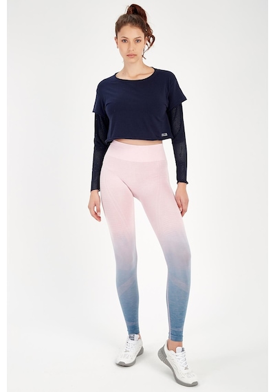 Maraton Active Regular Kadın Bisiklet Yaka Uzun Kol Fitness Açık Lacivert Sweatshirt 18557-açık Lacivert