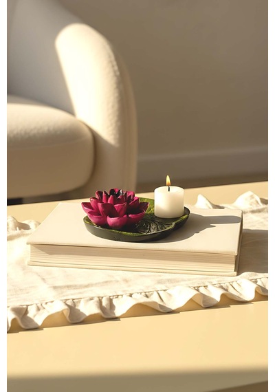 Pembe Lotus Çiçeği Dekoratif Tabak
