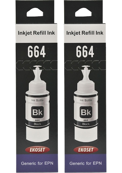 Ekoset Epson L455 Uyumlu Siyah Mürekkep 2 Adet 70 ML