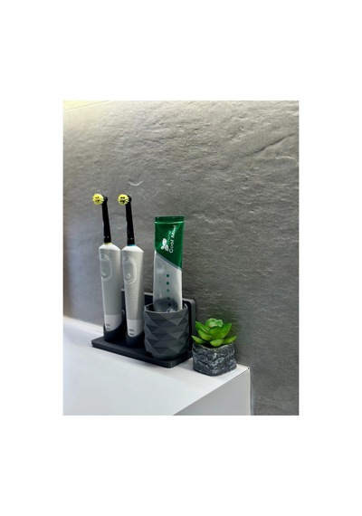 Şarjlı Diş Fırçası Standı Ve Banyo Organizeri Zyndo Gri