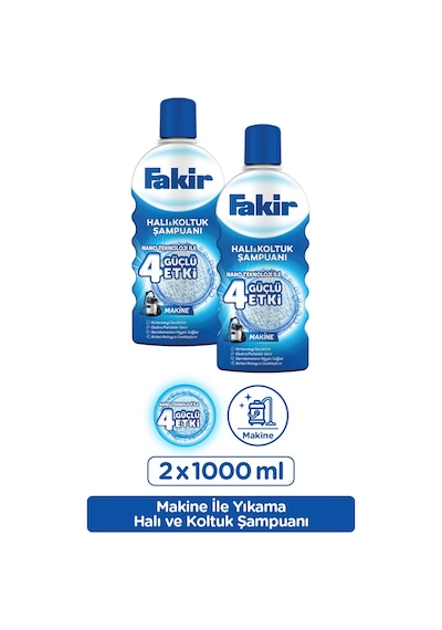 Fakir Nano Teknoloji ile Makine Halı ve Koltuk Şampuanı 2 x 1 L