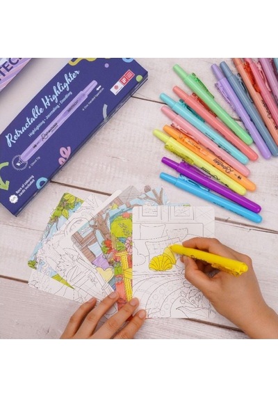 Basmalı Fosforlu Kalem Neon Ve Pastel Renkler Amerika Üretim Yüksek Kalitewritech Mor