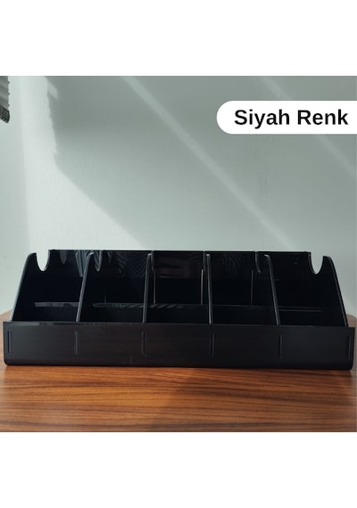 5 Bölmeli Siyah Ve Beyaz Kemer Çorap Takı Makyaj Organizeri Dolap İçi Kemer Düzenleyici Organizer Diğer