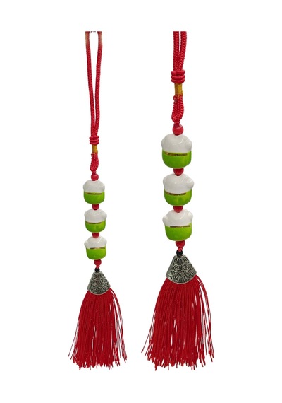 Üçlü Yeşil Maneki Neko Şans Kedisi Araba Süsü No.5y