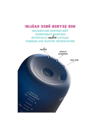 Sızdırmaz Tritan Su Matarası, 500 Ml Kapasite, Motivasyonel 0