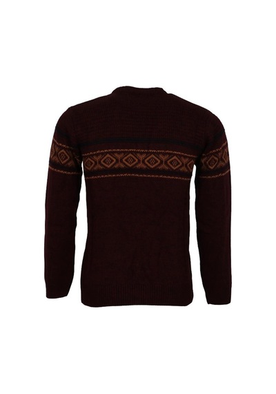 Modarar Erkek Kazak Sıfır Yaka Regular Triko Kazak Fit Bordo Rar01113 001