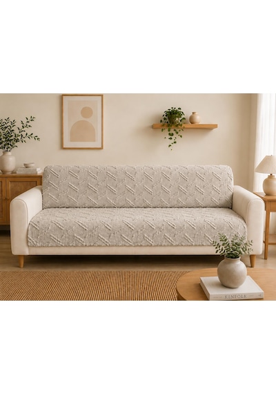 Sycamore Home Koltuk Örtüsü 175x215 Cm Çekyat Örtüsü, Kaymaz, Yıkanabilir, Lüks Kumaş Şönil Jakarlı Taş