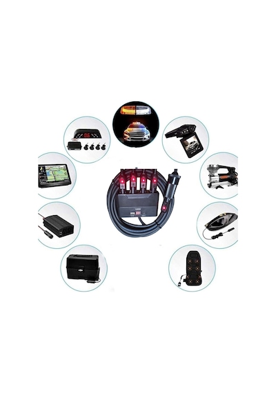 Araç Çakmak Uzatma Kablosu Çakmaklık Çoklayıcı Lcd Ekranlı Usb, Type-c Çıkışlı 12 Volt 10 Amper 120 Wat 2 X1,5mm Ttr Bakır 5 Mt-siyah-yt-ot733