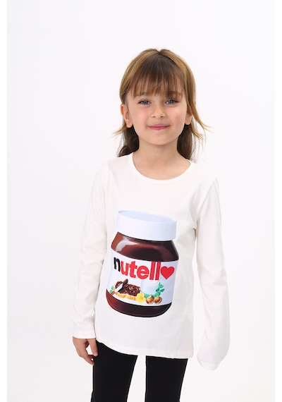 Toontoy Kids Toontoy Kız Çocuk Nutella Baskılı T-shirt Ekru
