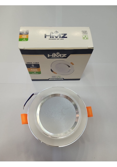 Hmz 5 Watt Beyaz Kasa Krom Detaylı Beyaz Işık Led Spot 10 Adet Beyaz - Krom