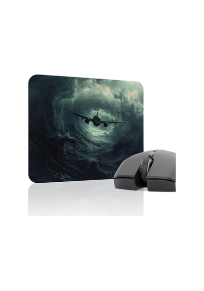 Airplane Uçak Kaymaz Dikişli Kauçuk Oyuncu Mousepad V2 - 22x18 Gaming Mouse Pad Fare Altlığı