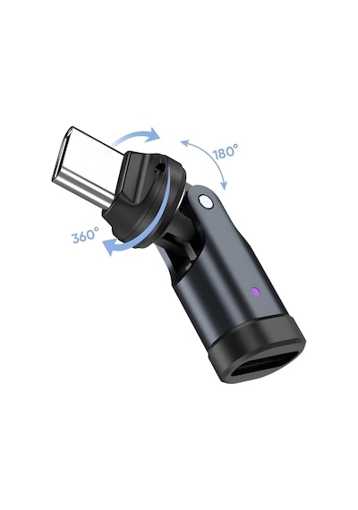 Alfais 0960 Usb Type-c Otg Çevirici Adaptör 540 Döner Pd240w 5a Şarj Veri Dönüştürücü 360 Derece Dönebilen Gövde Ve 180 Derece Bükülebilen Başlık İle Kablo Kırılmalarına Son