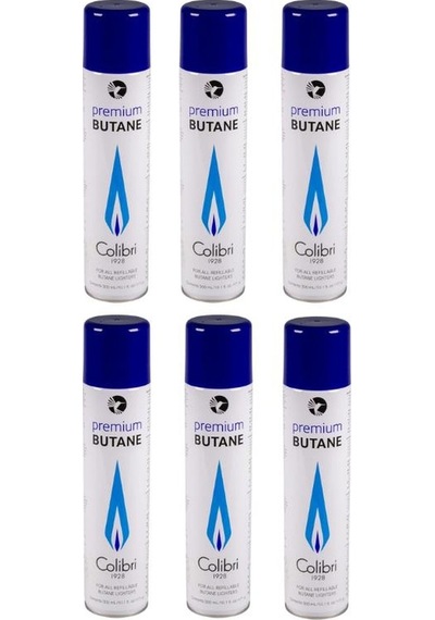 Colibri Premium Gazlı Ve Pürmüzlü Çakmaklar İçin Bütan Gaz 6'lı Paket