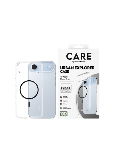 Care By Panzerglass Flagship Apple Uyumlu iPhone Air Transparent Urban Explorer Siyah Magsafe Kılıf