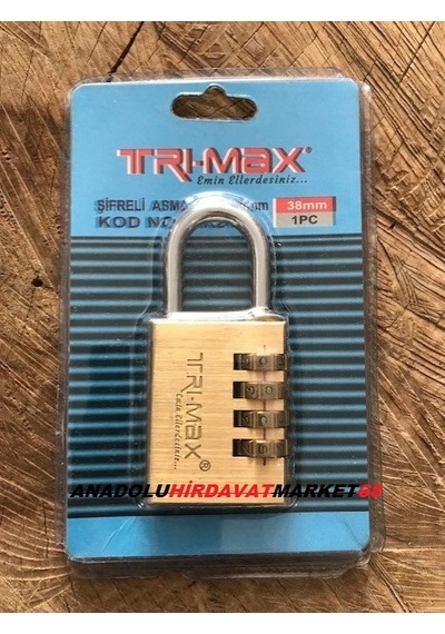 Trimax 38mm Pirinç Şifreli Asma Kilit Mini Şifreli Asma Kilit