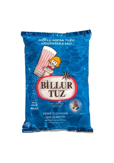 Billur Rafineri Sofra Tuzu 3 Kg - İyotlu İnce Kristal Tuz - Tekli Tarı