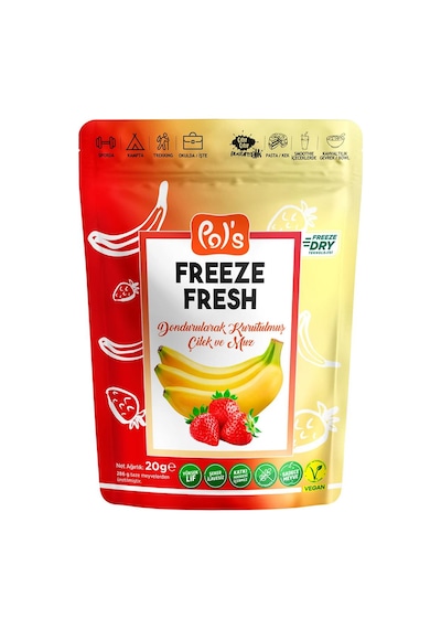 Pol's Freeze Fresh Dondurularak Kurutulmuş Muz - Çilek Mix 20 G 20 G