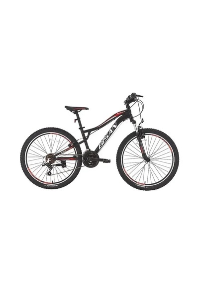 Bisan Buffalo Erkek Dağ Bisikleti 37cm V 27.5 Jant 21 Vites Mat Siyah Kırmızı Çok Renkli