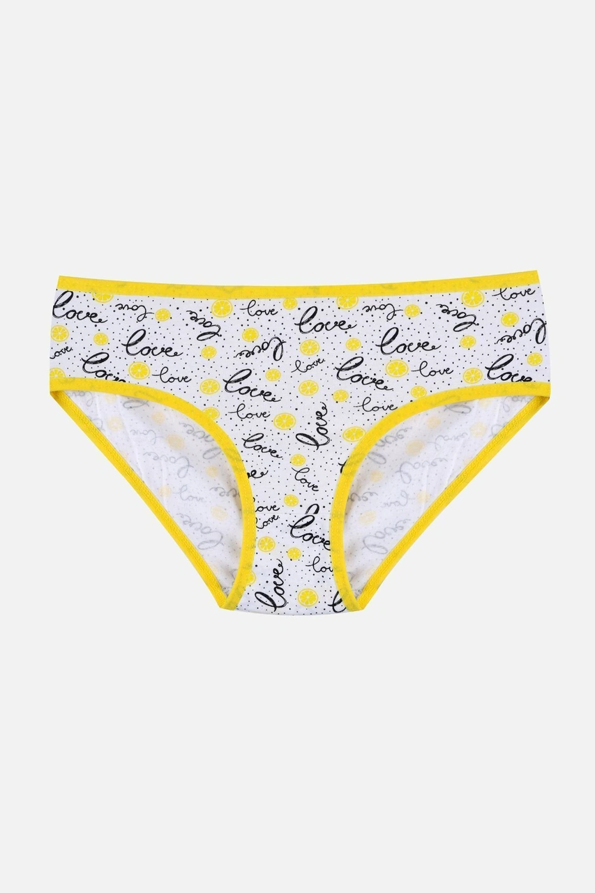 Koza İç Giyim Kız Çocuk 3'lü Penguen Desenli Slip 1050 Beyaz - Sarı