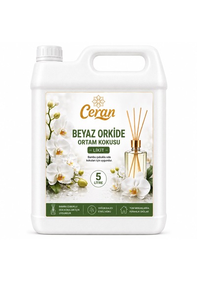 Bambu Ortam Kokusu Orkide Seffaf Renk Yedek Likit 5 Litre Yoğun Esanslı