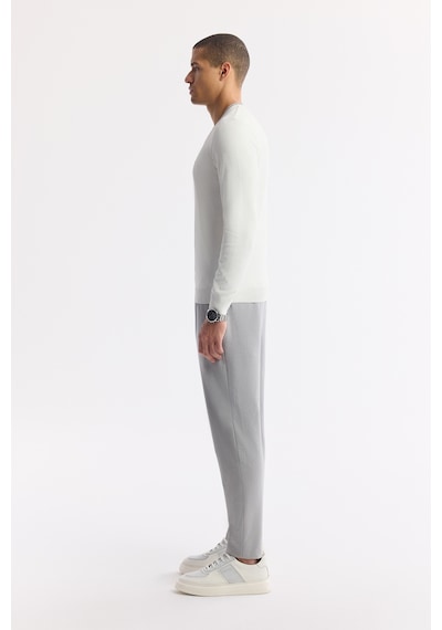 Avva Erkek Ekru Bisiklet Yaka Dokulu Rayon Tüylenmeyen Regular Fit Triko Kazak A51y5156