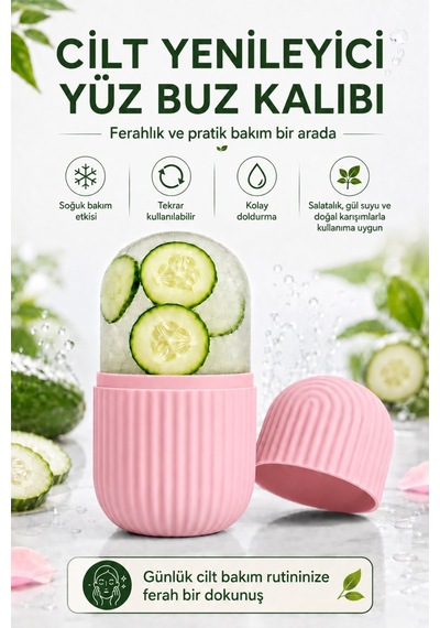 Jasper Pembe Buz Yüz Silindiri %100 Masaj Aleti Buz Küpü Buz Rulosu Masaj Göz Torbalarını Giderme