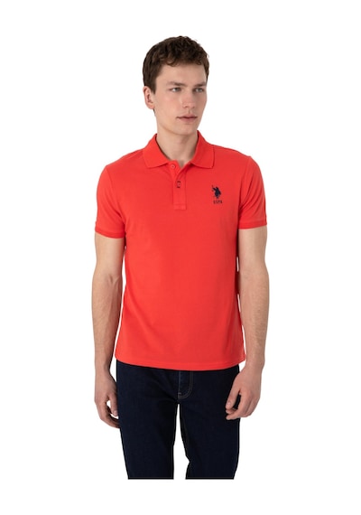 U.S. Polo Assn. Erkek Slim Fit Polo Yaka Basic Tişört Kırmızı