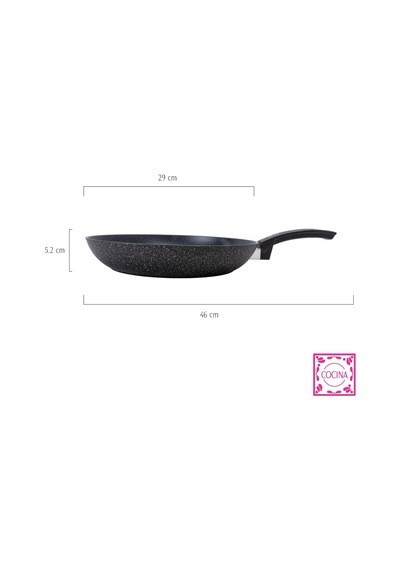 Etnea Artech Stone Ultra - Alüminyum Kızartma Tavası, Yapışmaz Kaplama, Siyah, 28 Cm Çok Renkli