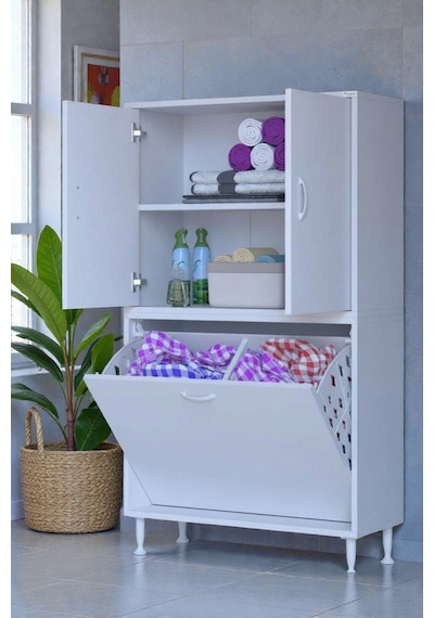 Eliusta Miretta Üst Bölme Kapaklı Altı Kirli Sepetli Dolap 85 Cm Genişlik Beyaz 85x138x32,5 Cm Dolap Beyaz Eliusta Miretta Üst Bölme Kapaklı Altı Kirli Sepetli Dolap 85 Cm Genişlik Beyaz 85x138x32,5 Cm Dolap Beyaz