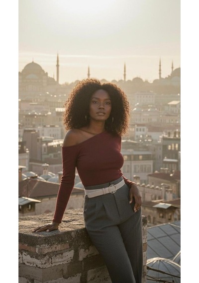 Kayık Yaka Kadın Bordo Body Bordo