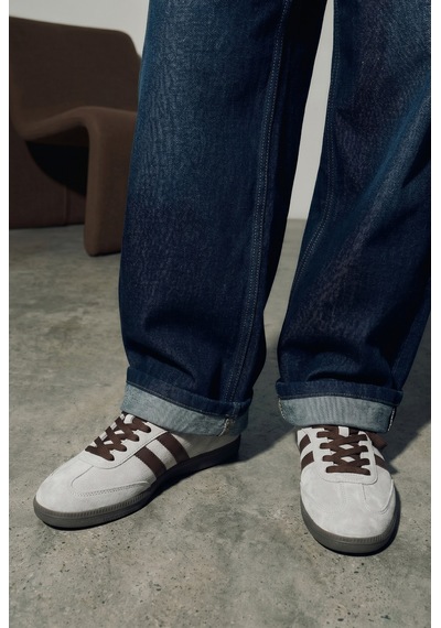 V.S.H Velvet Kadın Gri Süet Kadın Retro Spor Ayakkabı Te02-2444