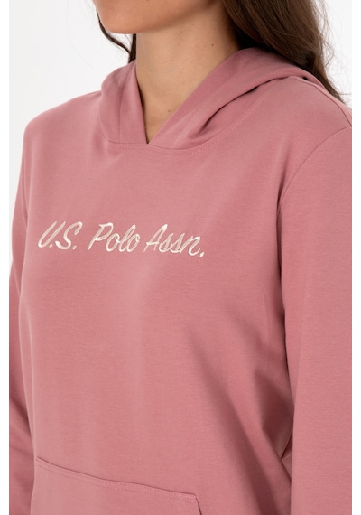U.S. Polo Assn. Kadın Gül Kurusu Kapüşonlu Sweatshırt 50313559-VR221