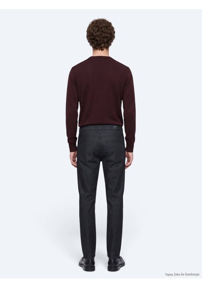 Kip Lacivert Düz Dokuma Slim Fit Spor Pamuk Karışımlı Pantolon