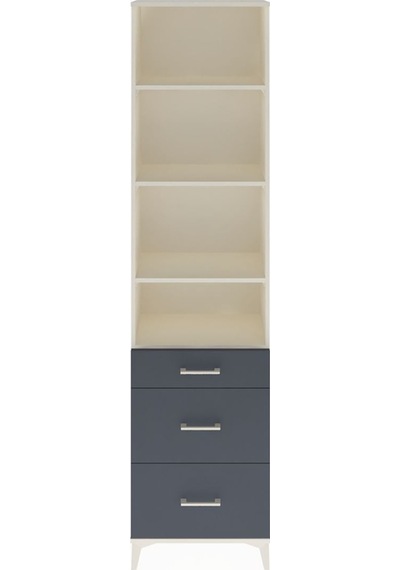 Arges Dolap 4 Raflı 3 Çekmeceli 60x30x243 Aytaşı-antrasit Aytaşı