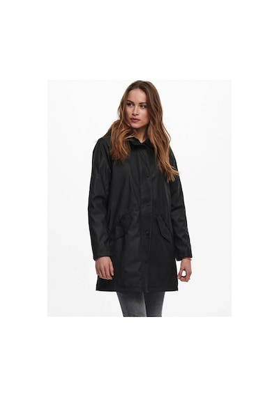 Only Onlsally Padded Raıncoat Black Kadın Su İtici Yağmurluk 15206116 Siyah