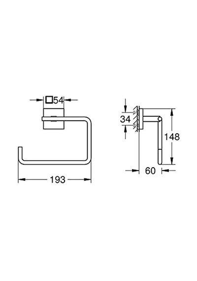 Grohe Start Cube Quickfix Halka Havluluk, Duş/banyo Aksesuarları, Krom, 40975000 Enerji Sınıfı B