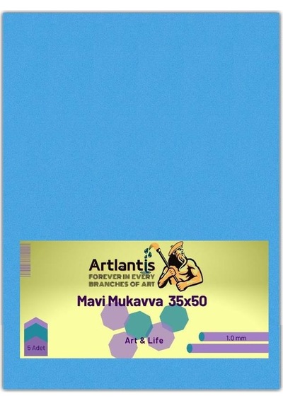 Mavi Renkli Mukavva 35x50 5 Adet Artlantis Renkli Mukavva 5 Adet