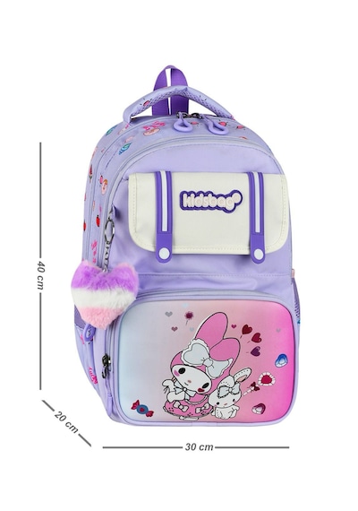 My Melody Baskılı Ortopedik Su Geçirmez Okul Çantası Termal Beslenme Ve Kalemlik Seti Mor