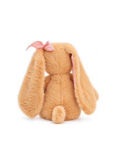 Pembe Fiyonklu Süt Kahve Peluş Tavşan 35 Cm Çok Renkli