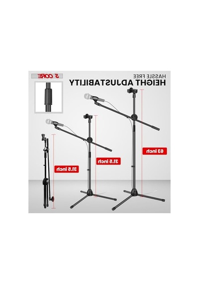 Ayarlanabilir Tripod Mikrofon Standı, 2 Mikrofon Tutar
