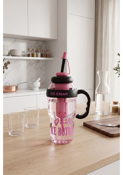 Ice Bottle Pipetli Suluk Matara 1300 Ml Siyah