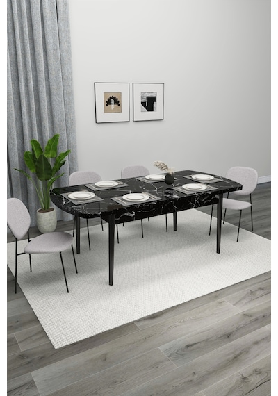 Renlife Yemek Masası Açılır 80x170 Ahşap Luxry Serisi Masa Balackty Balckty