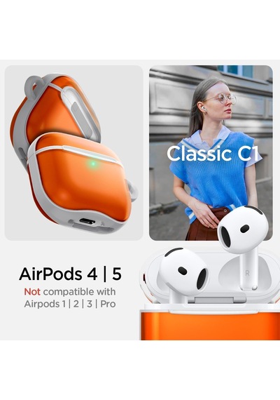 Airpods 4 İle Uyumlu Kılıf Classic C1 Tangerine - Acs08647