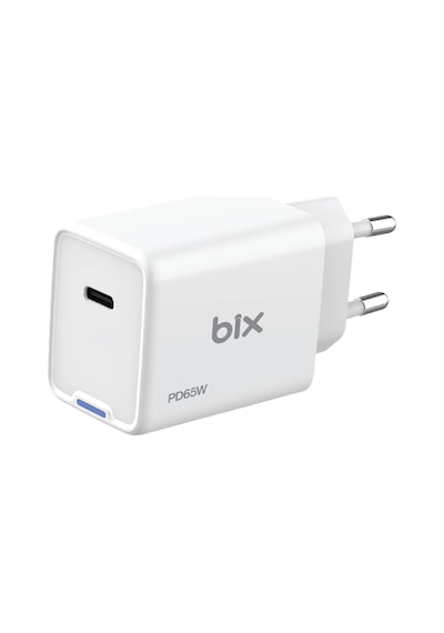 Bix BX1P65G GaN 65W Led Göstergeli Hızlı Şarj Cihazı Beyaz